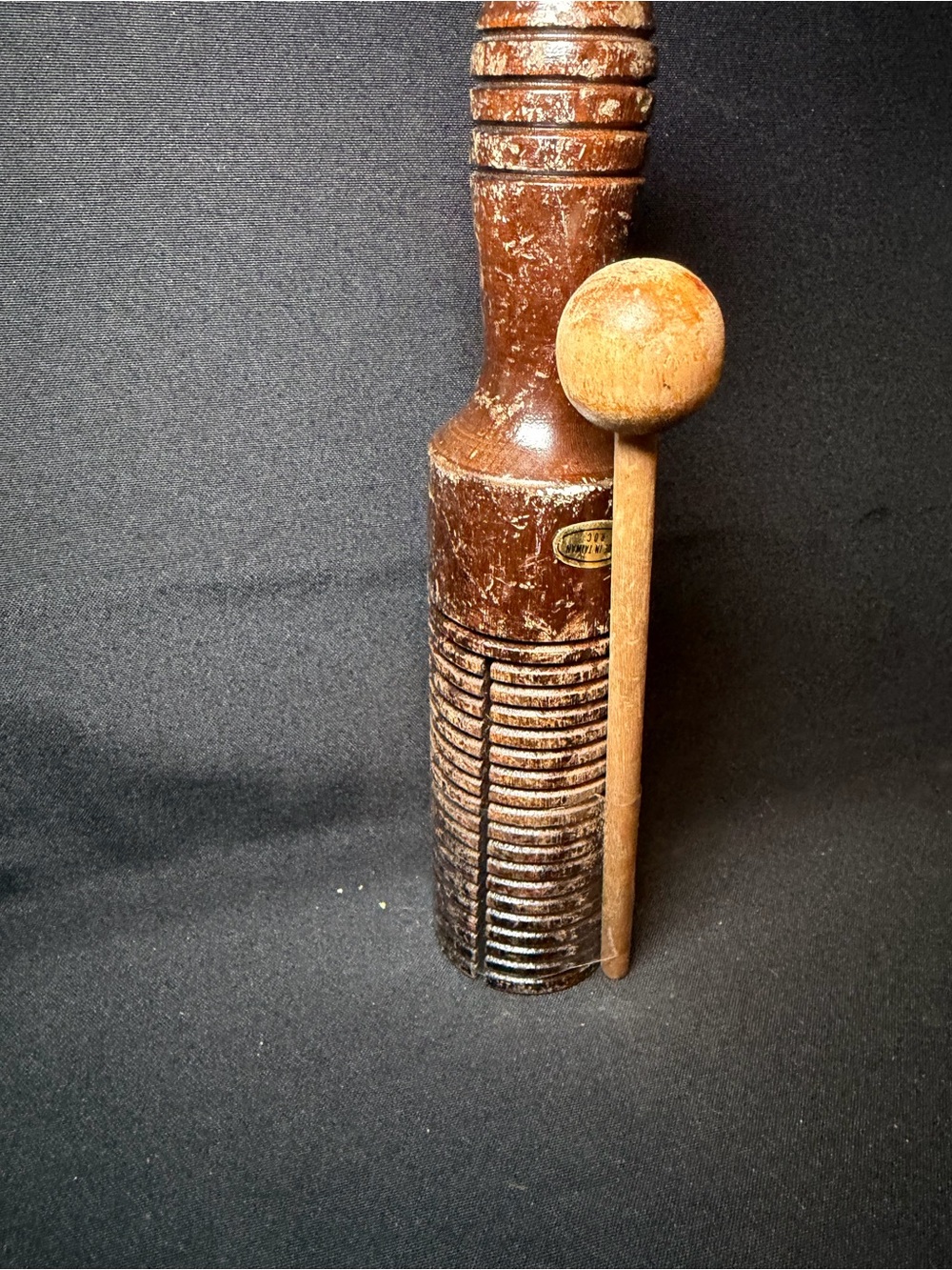 Fair Wood Guiro Percussion Instrument with Wooden Scraper Stick, 2-Piece Set